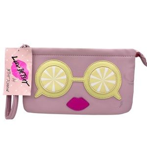 Betsey Johnson wristlet handbag lemon sunglasses pink lips